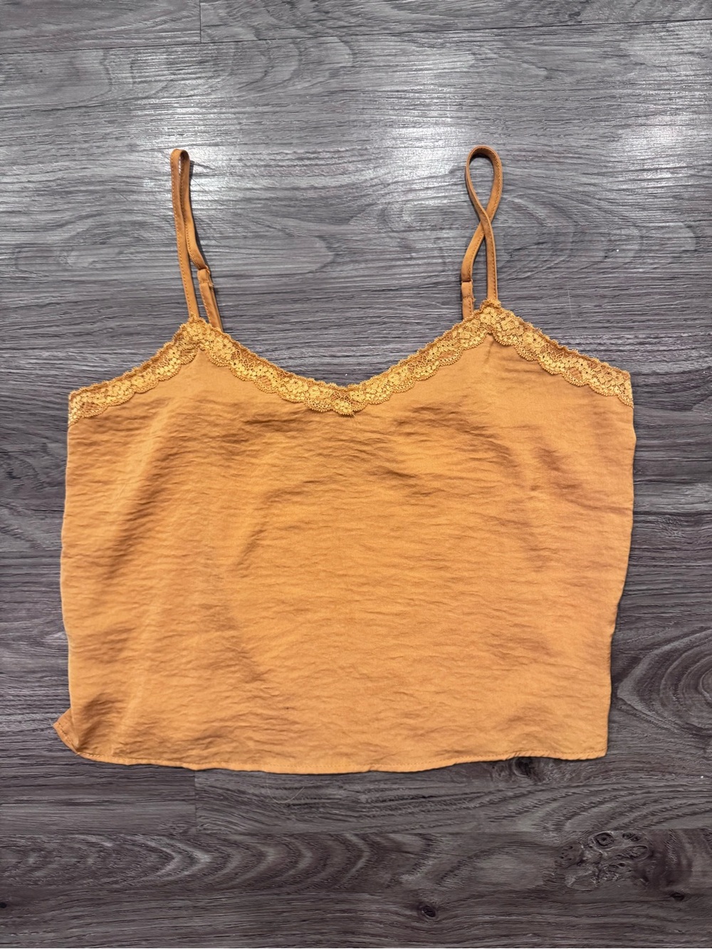 Pink Rose Mustard Lace-Trim Cami - Golden Yellow